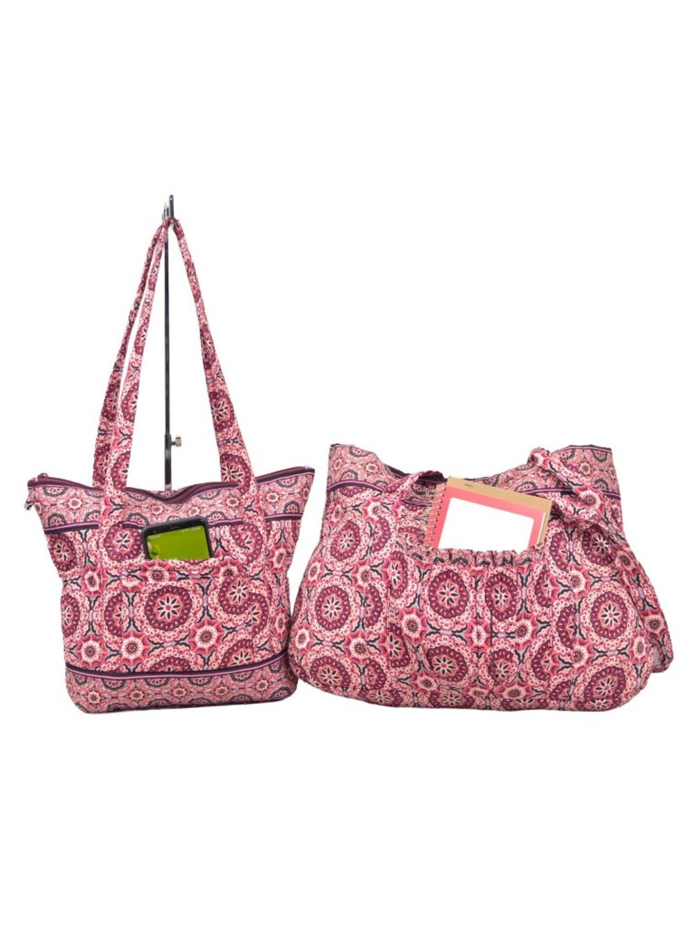 VERA BRADLEY Set of 2 Large 'Floral Medallion' Totes